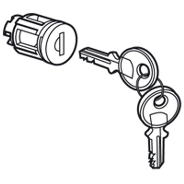 Key barrel type 455 - for XL³ metal or transparent door - supplied with 2 keys image 1