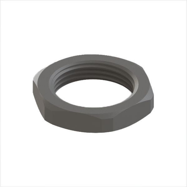 Hex locknut, M50, PA6, grey RAL7001 image 1