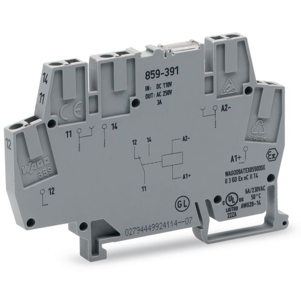 Relay module Nominal input voltage: 110 VDC 1 changeover contact gray image 2