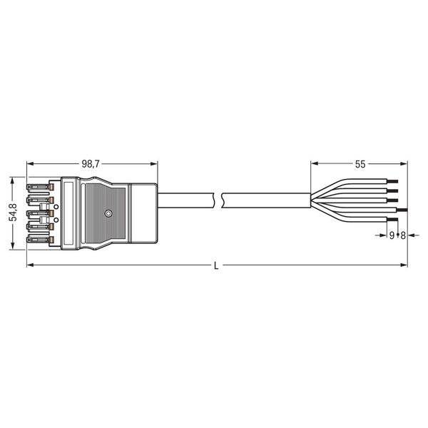 pre-assembled connecting cable Eca Plug/open-ended gray image 4