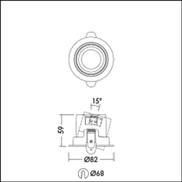 Ceiling-recessed luminaire LILY LED SPOT IP44 38° 68 850 940 ADJ WH image 6