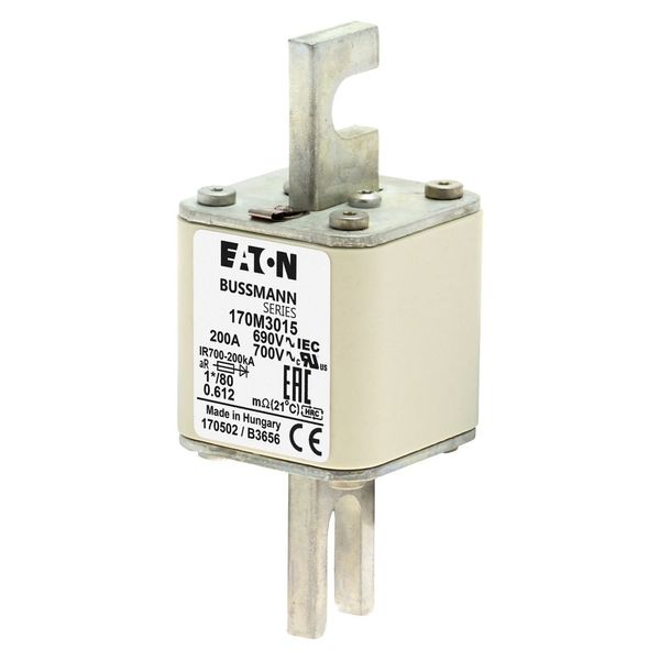 Fuse-link, high speed, 200 A, AC 690 V, compact DIN 1, 45 x 45 x 104 mm, aR, DIN, IEC, single indicator image 5