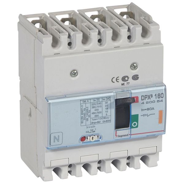 MCCB thermal magnetic - DPX³ 160 - Icu 25 kA - 400 V~ - 4P - 80 A image 2