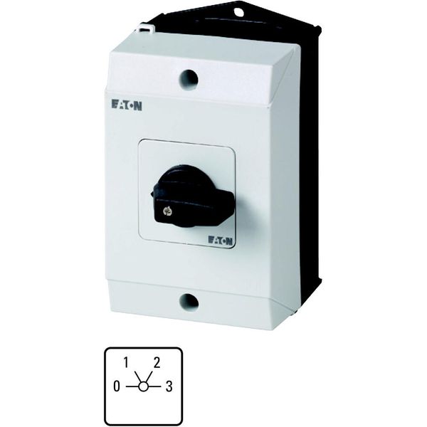 step switch for heating, T0, 20 A, surface mounting, 2 contact unit(s), Contacts: 4, 60 °, maintained, With 0 (Off) position, 0-3, Design number 95 image 2