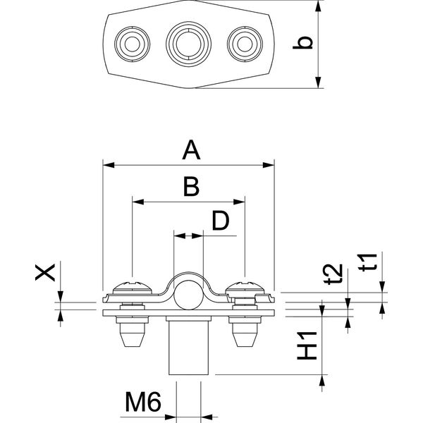 ASG 732 6 A2 Distance saddle with threaded connection M6 5-6mm image 2