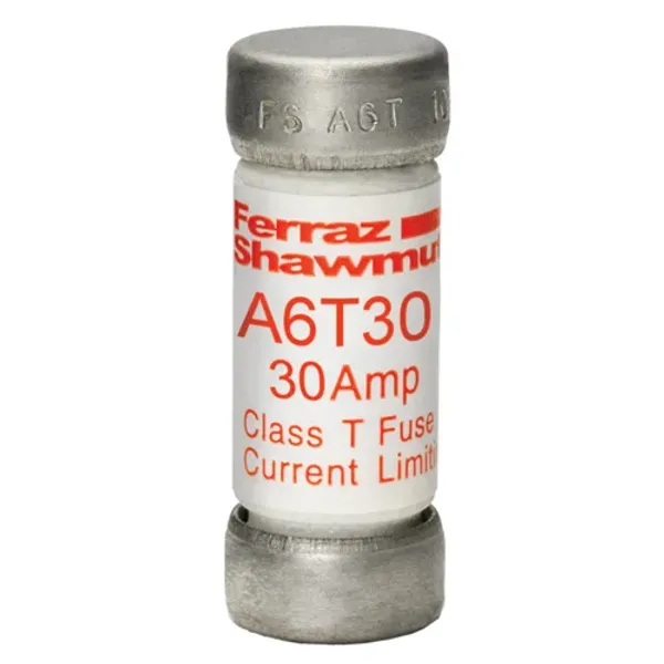 Fuse A6T - Class T - Fast-Acting 600VAC 300VDC 30A Ferrule image 1