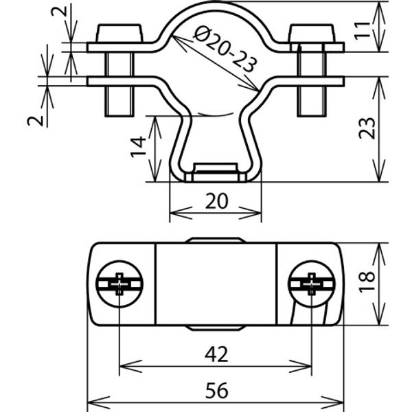 Conductor holder for HVI/CUI Conductors D 20-23mm with thread M8 StSt image 2