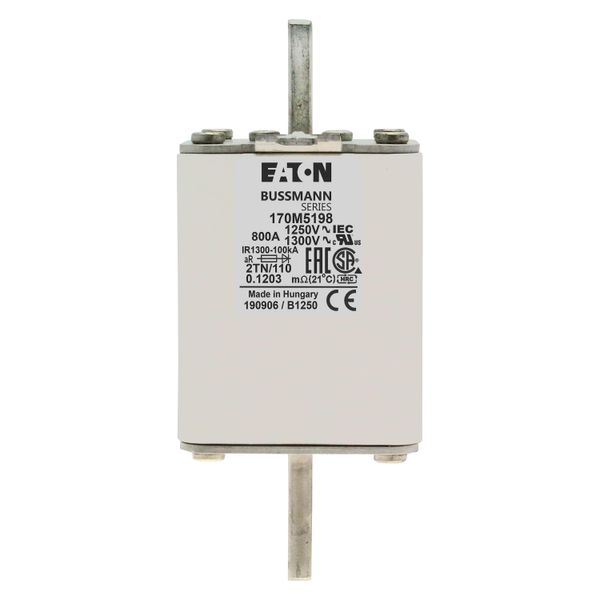 Fuse-link, high speed, 800 A, AC 1250 V, size 2, 61 x 75 x 138 mm, aR, DIN, IEC, type T indicator image 8