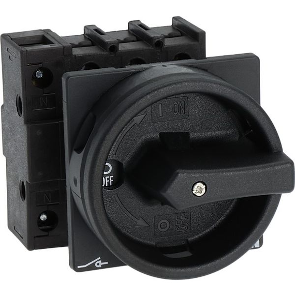 Main switch, P1, 25 A, flush mounting, 3 pole + N, STOP function, With black rotary handle and locking ring, Lockable in the 0 (Off) position image 8