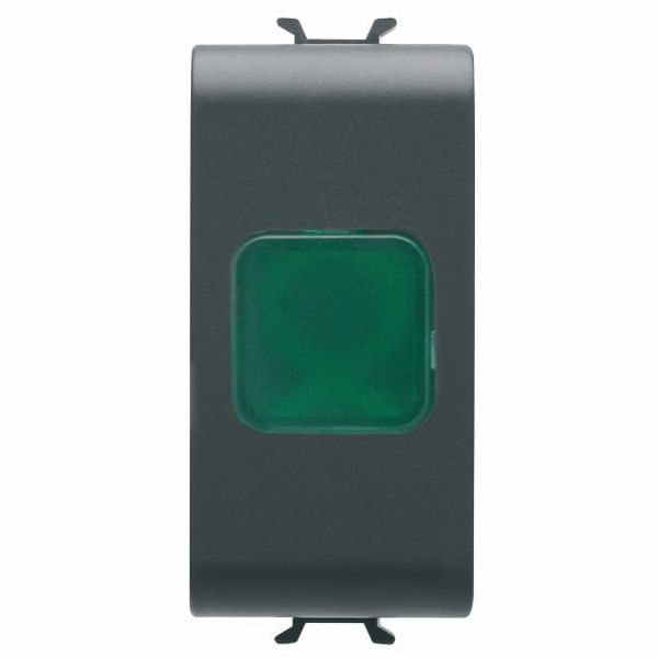 SINGLE INDICATOR LAMP - GREEN - 1 MODULE - SATIN BLACK - CHORUSMART image 2