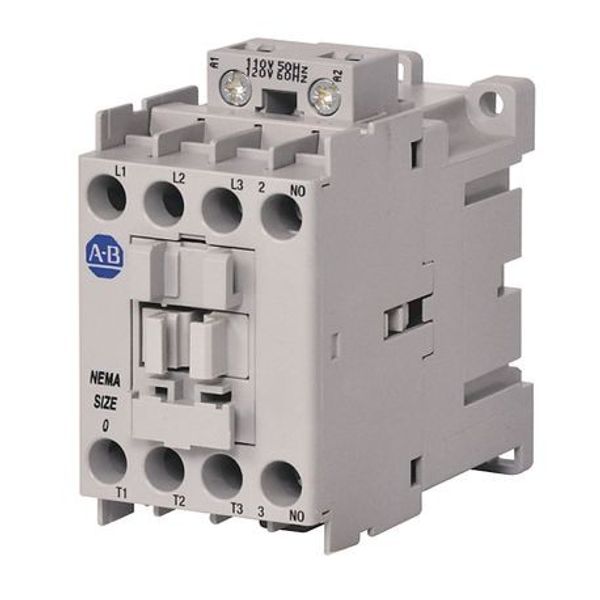 Allen-Bradley, 300-AOD930, 300 NEMA Contactor, NEMA Size 0, Open, 120V 60Hz / 110V 50Hz, Three Poles, 1 N.O. Auxiliary Contact image 1