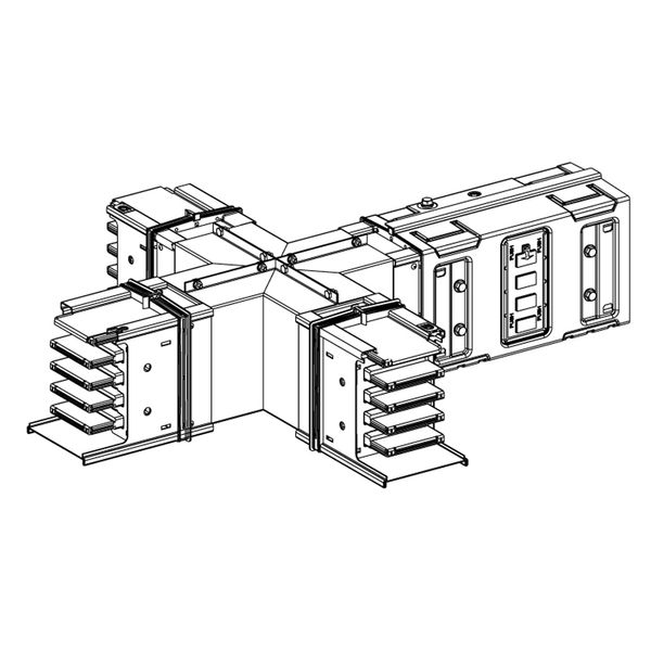 Cross, Canalis KSA500-1000, aluminium conductors, 1000A, fixed dimensions (A=B=C=D=290mm), white RAL9001 image 1