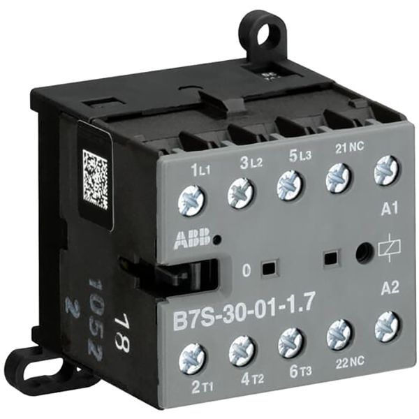 B7S-30-01-2.8-72 Mini Contactor 17 ... 32 V DC - 3 NO - 0 NC - Screw Terminals image 1