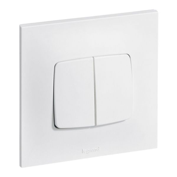 Double switch or two-way switch Neptune - 10A - White image 1