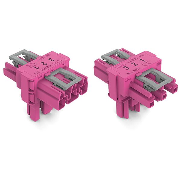 T-distribution connector 3-pole Cod. B pink image 2