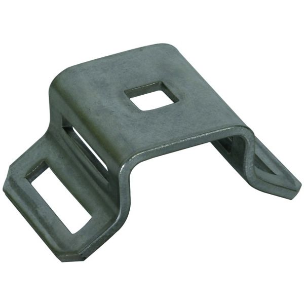 Bracket StSt f. fix. tension. strap 25mm w. square hole 9mm f. pipes D image 1