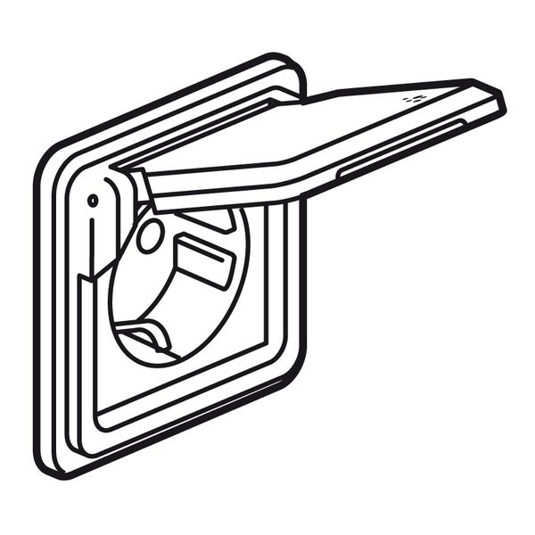 Socket outlet Soliroc - German - 2P + E - screw terminals and cover - IP 55 image 2