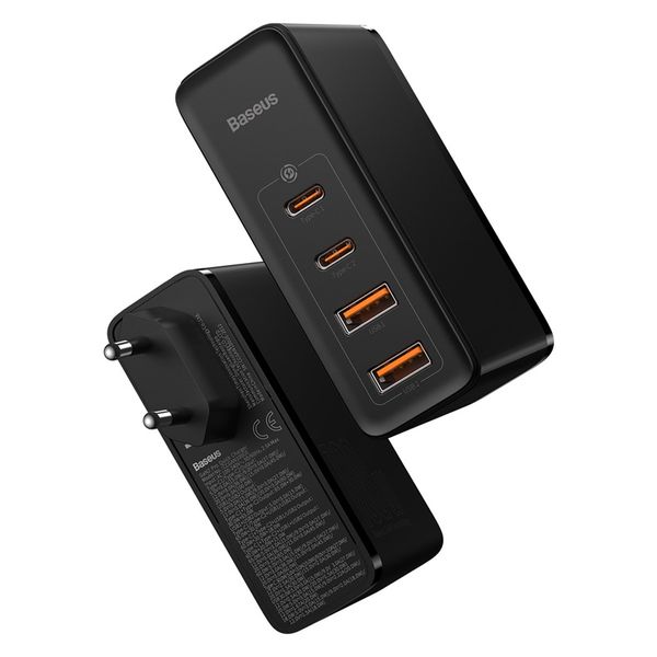 Wall Quick Charger GaN2 Pro 100W 2xUSB + 2xUSB-C QC4+ PD3.0 with USB-C Cable, Black image 5