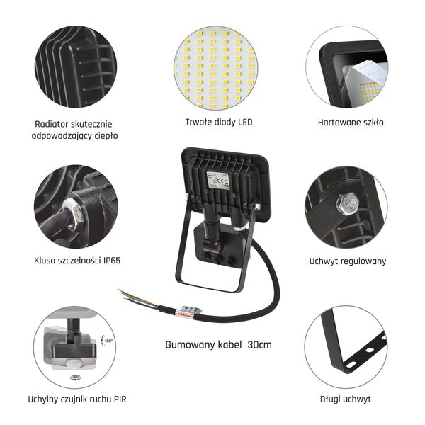 NOCTIS LUX 2 SMD 230V 10W IP44 CW black with sensor image 20