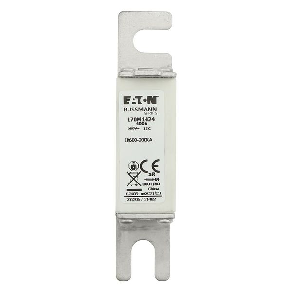 Fuse-link, high speed, 400 A, AC 600 V, size 000, 21 x 40 x 100 mm, aR, DIN, IEC, single indicator image 8