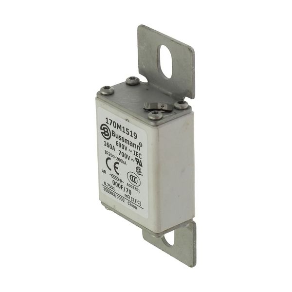 Fuse-link, high speed, 160 A, AC 690 V, size 000, 24 x 36 x 96 mm, aR, IEC, visual indicator image 9