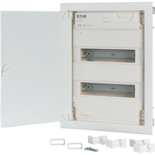 Compact distribution board-flush mounting, 2-rows, super-slim sheet steel door image 1