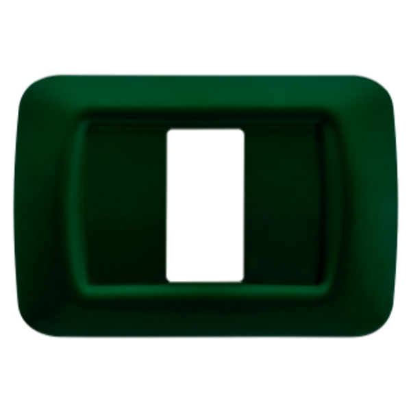 TOP SYSTEM PLATE - IN TECHNOPOLYMER GLOSS FINISHING - 1 GANG - RACING GREEN - SYSTEM image 1