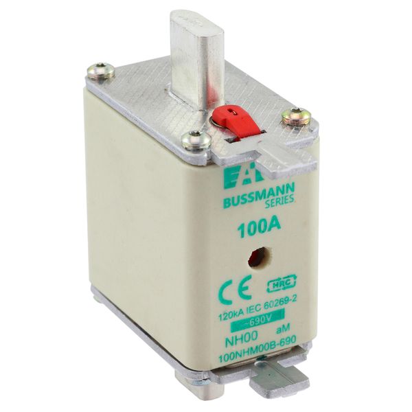 Fuse-link, low voltage, 100 A, AC 690 V, NH00, aM, IEC, dual indicator image 20