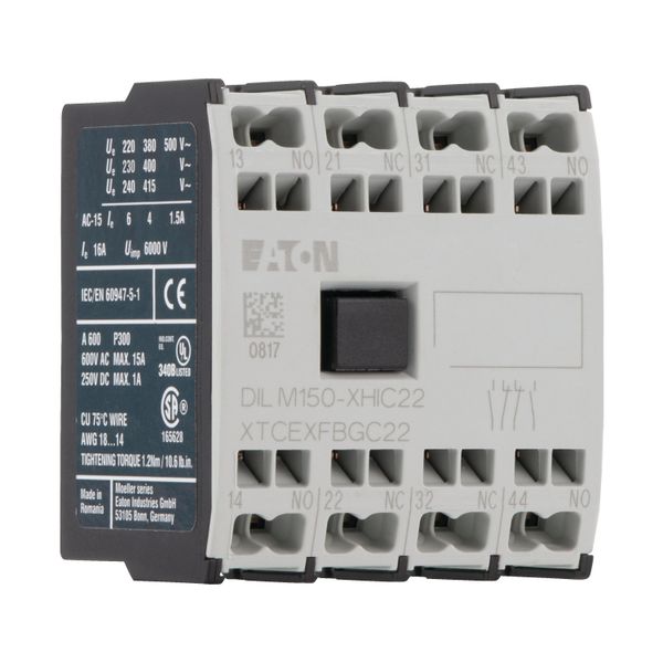 Auxiliary contact module, 4 pole, Ith= 16 A, 2 N/O, 2 NC, Front fixing, Spring-loaded terminals, DILMC40 - DILMC150 image 14