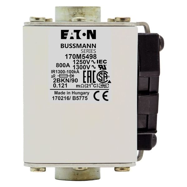 Fuse-link, high speed, 800 A, AC 1250 V, size 2, 61 x 77 x 91 mm, aR, IEC, UL, single indicator image 9