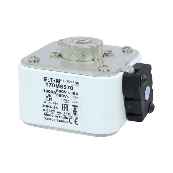 Fuse-link, high speed, 1800 A, AC 600 V, size 3, 76 x 92 x 65 mm, aR, IEC, UL, single indicator image 9