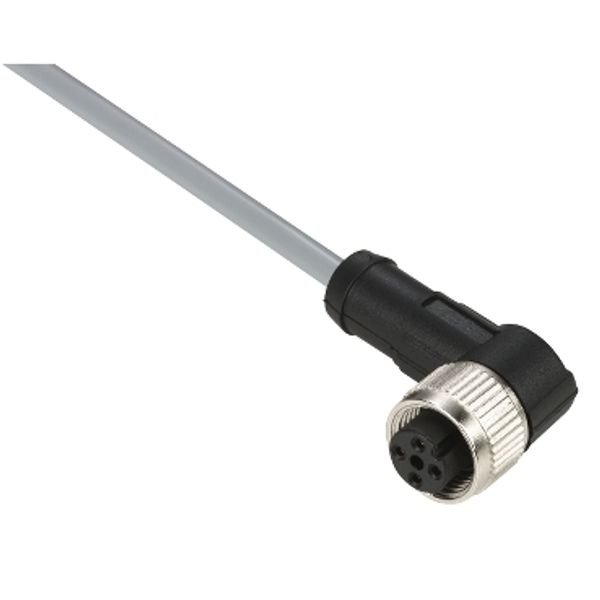 Pre wired connectors XZ Telemecanique elbowed female, M12, 5 pins, cable PVC 5 m image 1