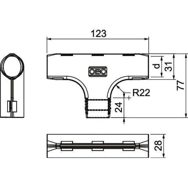 3000 TMS M25 LGR Quick pipe T piece  M25 image 2