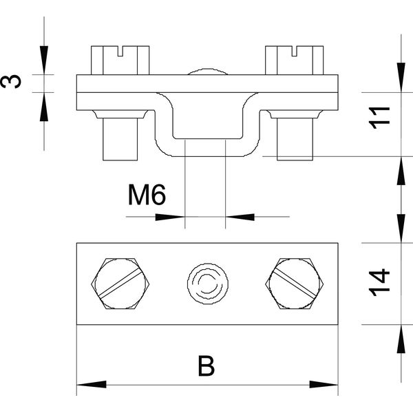 831 40 M6 Spacer for steel strip 40mm image 2