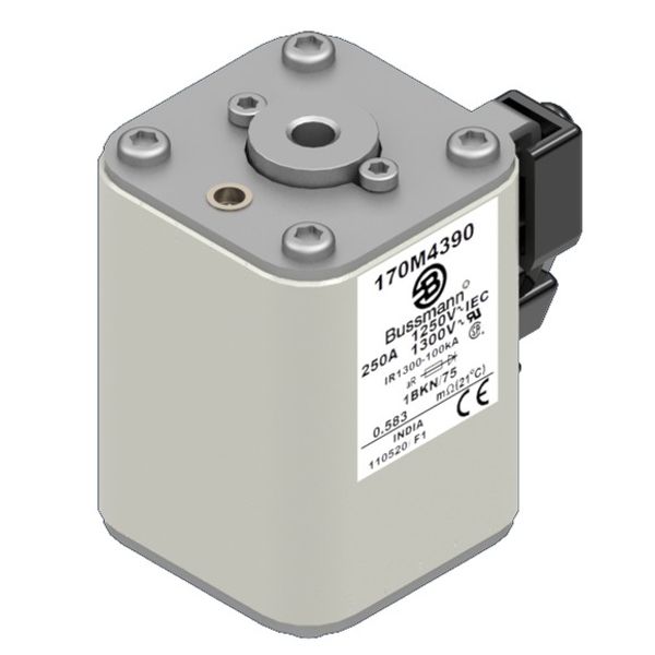 Fuse-link, high speed, 250 A, AC 1250 V, size 1, 53 x 69 x 74 mm, aR, IEC, UL, single indicator image 3