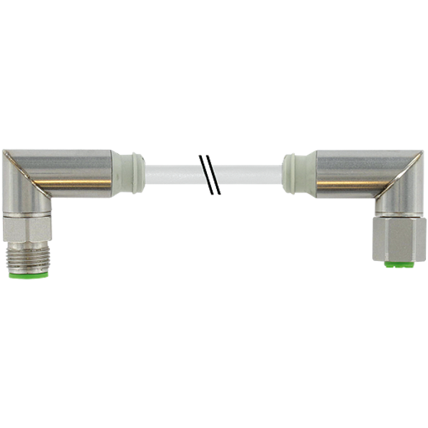 M12 Steel male 90° / M12 Steel female 90° A-cod. TPE-S 4x0.34 gy 0.4m image 1