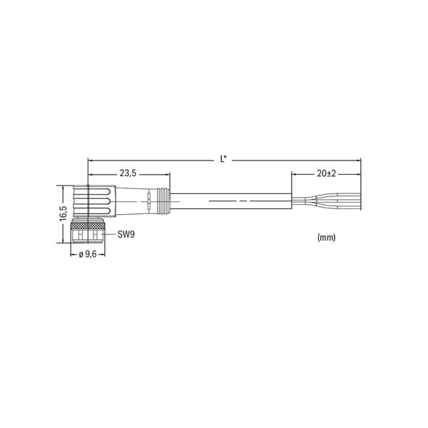 Sensor/Actuator cable M8 socket angled 3-pole image 3