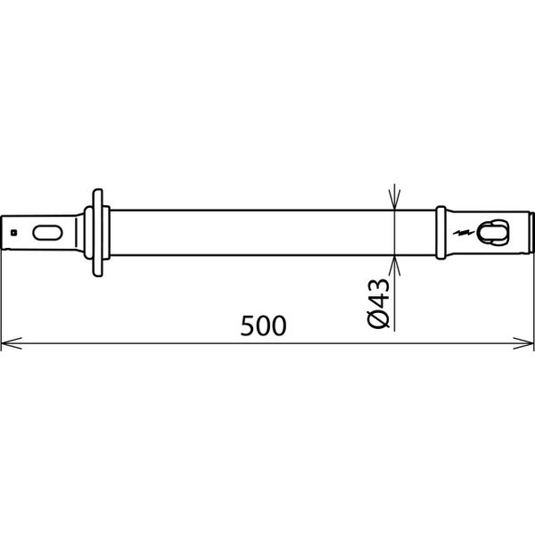 Handle with plug-in coupling D 43mm  L 500mm image 2