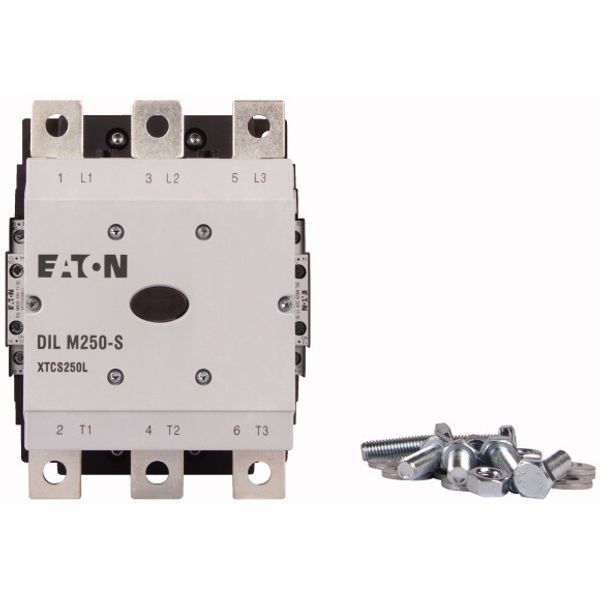 Contactor, 380 V 400 V 132 kW, 2 N/O, 2 NC, 110 - 120 V 50/60 Hz, AC operation, Screw connection image 2