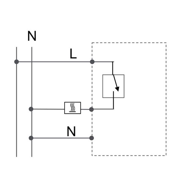 UP room controller, RAL9010 matt 55x55, 5-30C, AC 230V, output contactless via triac, switchable 5 actuators each 3W image 4