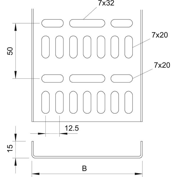 MKR 15 300 ALU Cable tray marine standard Material thickness 2.00mm 15x300x2000 image 2