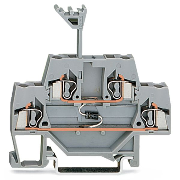 Component terminal block double-deck with diode 1N4007 gray image 5