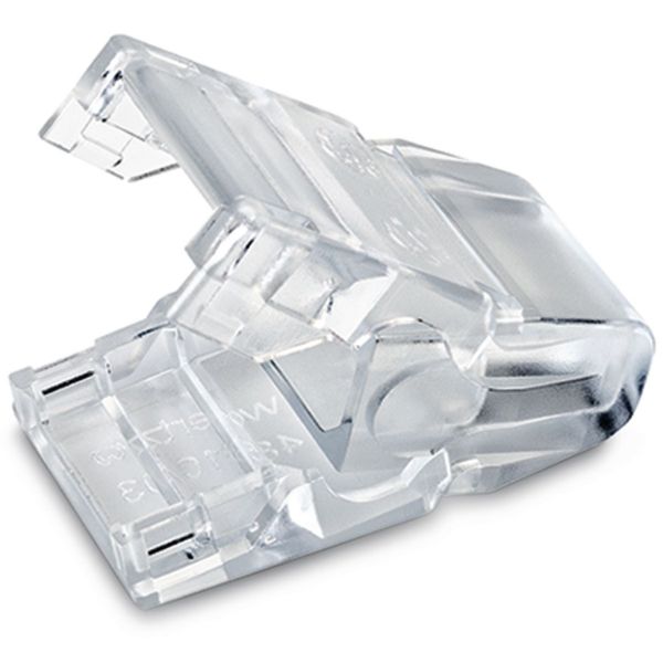 Flat cable end cover 3-pole Plastic transparent image 1