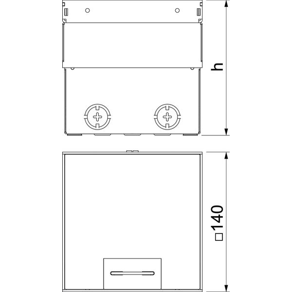 UDHOME2 GV Floor socket unequipped 140x140x110 image 2