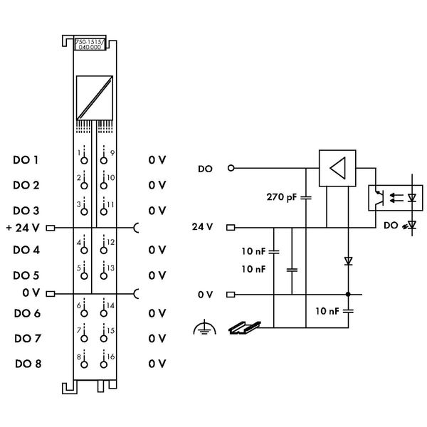 8-channel digital output 24 VDC 0.5 A dark gray image 5