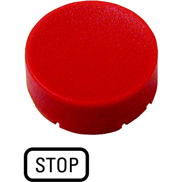 Button plate, raised red, STOP image 5