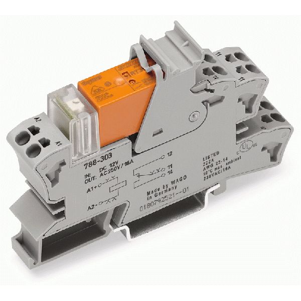 Relay module Nominal input voltage: 48 VDC 2 changeover contacts gray image 4