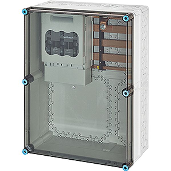 Mi load separator box IP65, 1x250A NH1 3p op Rail 630A 5-pin, 450x600 image 1