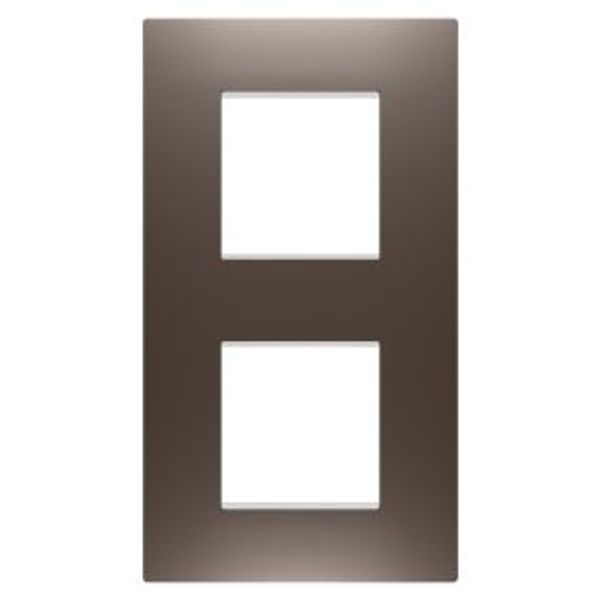 EGO INTERNATIONAL PLATE - IN PAINTED TECHNOPOLYMER - 2+2 MODULES VERTICAL - BROWN SHADE - CHORUSMART image 1