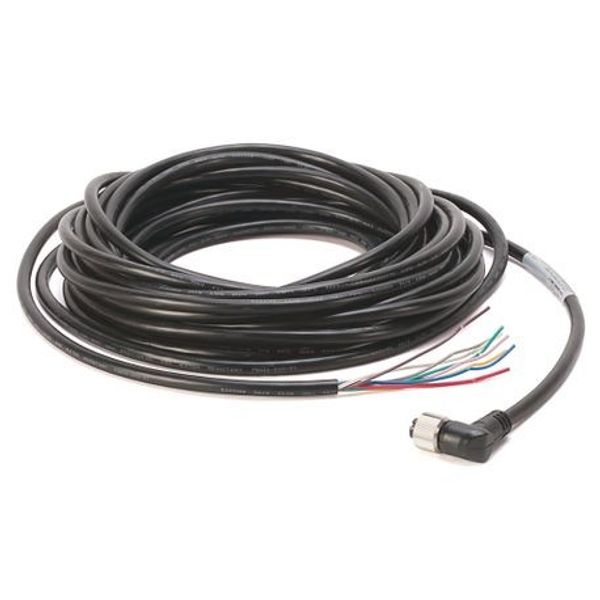 Allen-Bradley, 889D-R8AB-10, DC Micro (M12), Female, R-Ang, 8-Pin, PVC Cable, Black, Unshielded, IEC Color Coded, No Connector, 10 meter (32.8 feet) image 1